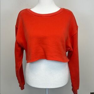 Tic Toc Women's Orange Cropped Sweatshirt Size M